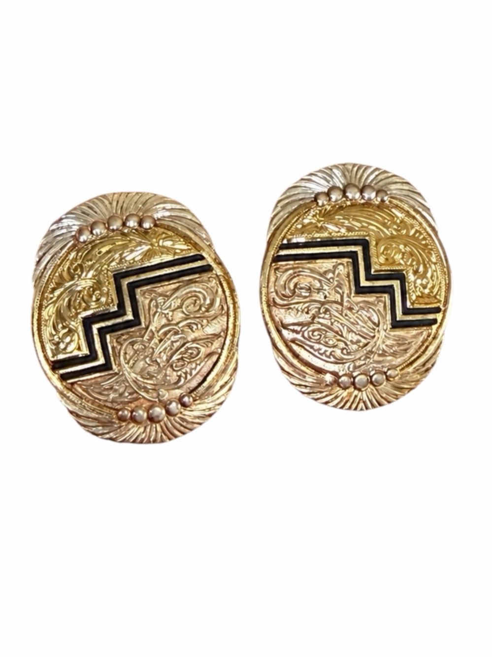 Vintage Montana Silversmiths Oversized Western Statement Earrings 90s Southwest